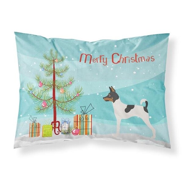 Carolines Treasures Carolines Treasures BB8468PILLOWCASE American Toy Fox Terrier Christmas Fabric Standard Pillowcase BB8468PILLOWCASE - main